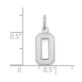 14kw Small Polished Number 0 Charm