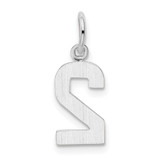 14kw Small Polished Number 2 Charm
