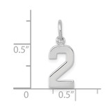 14kw Small Polished Number 2 Charm