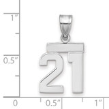 14kw Small Polished Number 21 Charm
