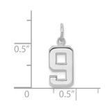 14kw Small Polished Number 9 Charm