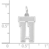 14kw Small Satin Number 11 Charm