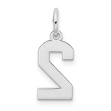 14kw Small Satin Number 2 Charm