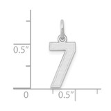 14kw Small Satin Number 7 Charm
