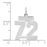 14kw Small Satin Number 72 Charm