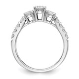 14kw True Origin Lab Grown Diamond VS/SI, D E F, 1 ctw Complete 3 Stone Plus Band
