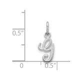 14KW White Gold Casted Script Letter G Initial Charm