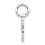 14KW White Gold Casted Script Letter H Initial Charm
