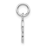 14KW White Gold Casted Script Letter P Initial Charm