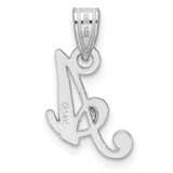 14KW White Gold Script Letter A Initial  Pendant