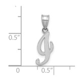 14KW White Gold Script Letter I Initial Pendant - YC-F61D0E02-7127