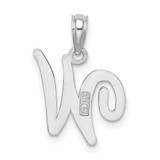 14KW White Gold Script Letter W Initial Pendant - K6-57D2AFB5-7909