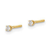 14ky .05ct. VS2/SI1 G-I Diamond Stud Thread on/off Post Earrings