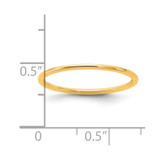 14KY 1mm Half Round Band Size 10