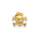 14K 18 Gauge Skull and Crossbones Screwback Cartilage Body Jewelry