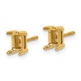 14ky 4.8x3.95mm Radiant Earring Mountings