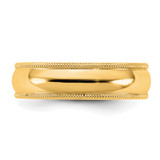 14KY 5.5mm Milgrain Comfort Fit Band Size 8