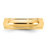 14KY 5.5mm Milgrain Half Round Band Size 8