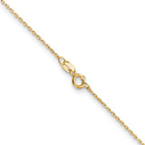 14K 18 inch .8mm Diamond-cut Cable with Spring Ring Clasp Chain