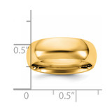 14KY 6.5mm Standard Comfort Fit Band Size 8