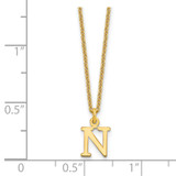 14KY Cutout Letter N Initial Necklace