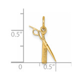 14ky Fancy Comb and Scissors Pendant