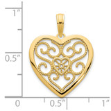 14ky Fancy Heart Pendant - D5-16085E24-2226