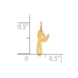 14KY Lower case Letter P Initial Charm