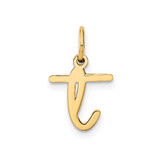 14KY Lower case Letter T Initial Charm