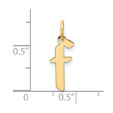 14ky Lowercase Letter F Initial Pendant