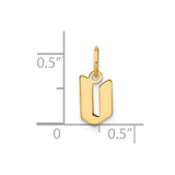 14ky Lowercase Letter V Initial Pendant