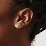 14ky Princess 4-Prong 2.00ct. Screw Back Post Earring Mountings w/ Backs