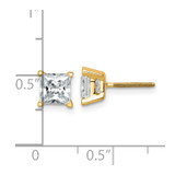 14ky Princess 4-Prong 2.00ct. Screw Back Post Earring Mountings w/ Backs