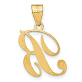14KY Script Letter B  Initial Pendant with Diamond