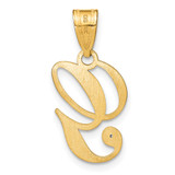 14KY Script Letter G Initial Pendant with Diamond