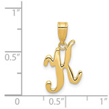 14KY Script Letter K Initial Pendant - YC-63E6DA60-4343