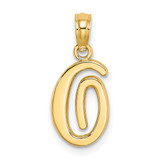 14KY Script Letter O Initial Pendant - K6-7E542514-3150