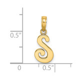 14KY Script Letter S Initial Pendant - K6-10E9CD4B-7753