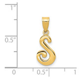 14KY Script Letter S Initial Pendant - YC-16395906-8325