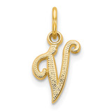 14KY Script Letter V Initial Charm - C5-10A7027D-9770