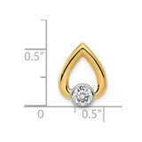 14ky Teardrop 4mm Diamond Chain Slide Mtg