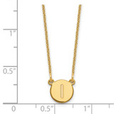 14KY Tiny Circle Block Letter I Initial Necklace