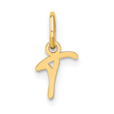 14KY Upper case Letter T Initial Charm