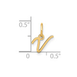 14KY Upper case Letter V Initial Charm