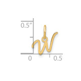 14KY Upper case Letter W Initial Charm