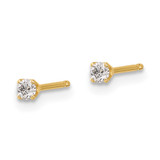 14y .10ct. I1 J-K Diamond Stud Push-on Post Earrings