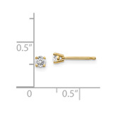 14y .20ct. I1 J-K Diamond Stud Push-on Post Earrings