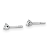 18kw 1/10 ctw Lab Grown Dia VS+ F+ Round 3 Prong Hvy Wt Earring