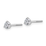 18kw 1/2 ctw Lab Grown Dia VS+ F+ Round 3 Prong Hvy Wt ScrewBk Earring