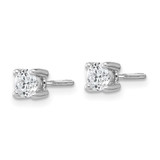 18kw 1/2 ctw Lab Grown Dia VS+ F+ Round 4 Prong Hvy Wt ScrewBk Earring